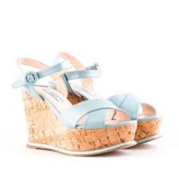 Prada turquoise suede platforms GUC - Picture 2 of 7